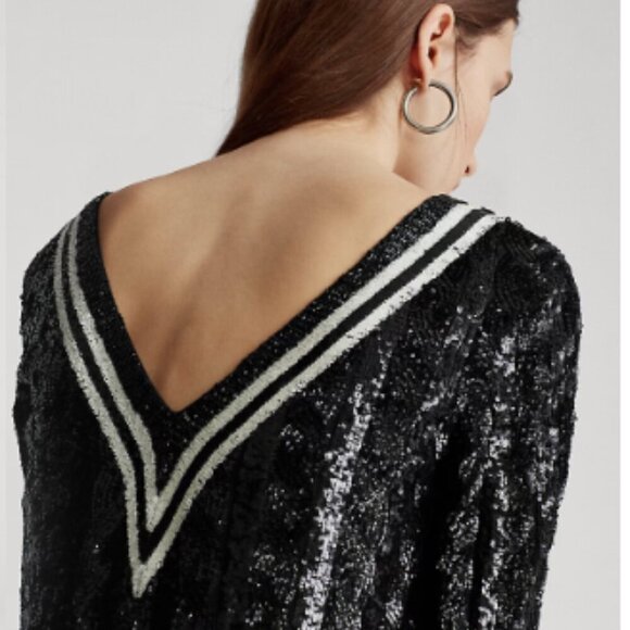 Polo Ralph Lauren Sequined Cricket Sweater Dress sz 4 - Picture 2 of 9